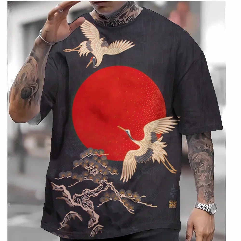 T Shirts For Mens Short Sleeve Tops Japanese Style Ukiyoe - Maxwell shop