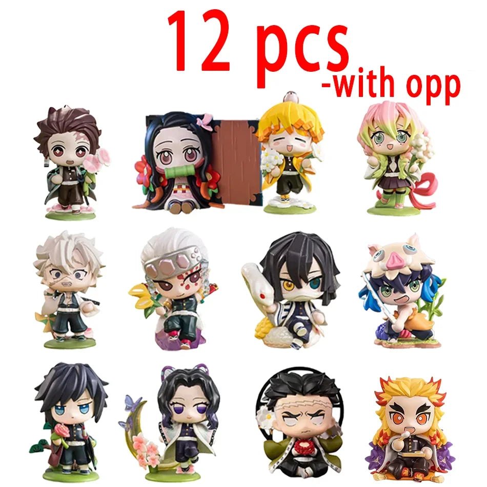10CM Anime Demon Slayer Blind Box Figure Tanjiro Kamado Nezuko Cartoon PVC Model Desktop - Maxwell shop