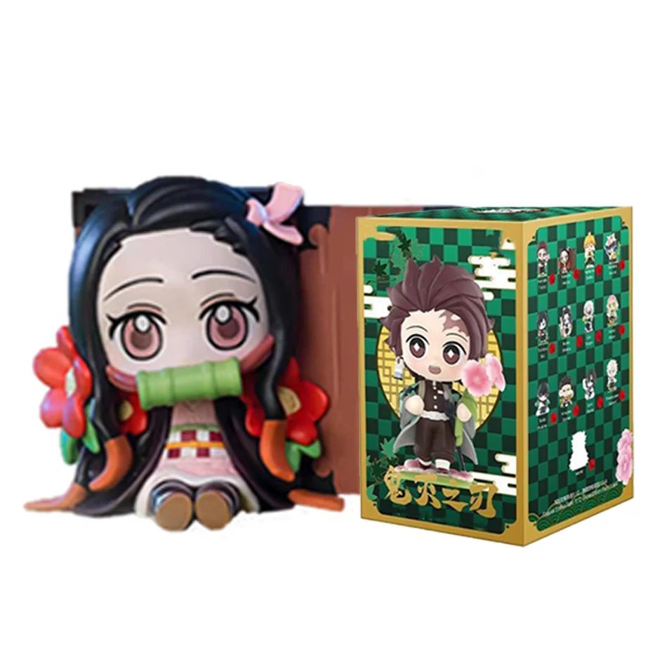 10CM Anime Demon Slayer Blind Box Figure Tanjiro Kamado Nezuko Cartoon PVC Model Desktop - Maxwell shop