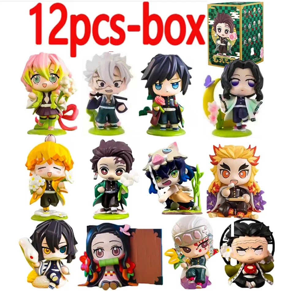 10CM Anime Demon Slayer Blind Box Figure Tanjiro Kamado Nezuko Cartoon PVC Model Desktop - Maxwell shop