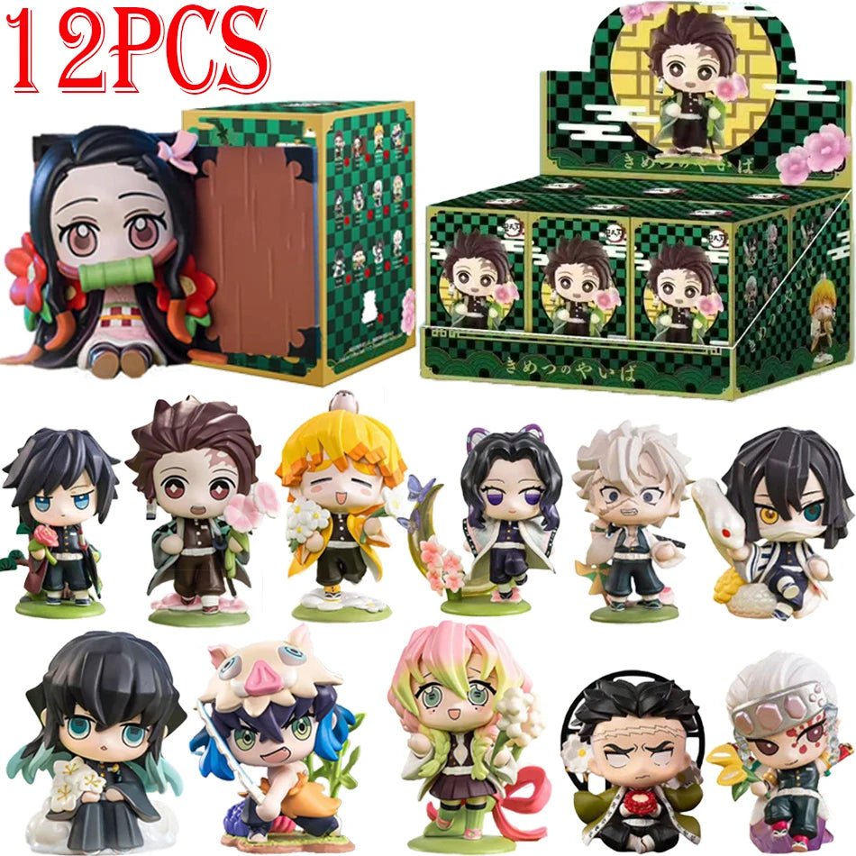 10CM Anime Demon Slayer Blind Box Figure Tanjiro Kamado Nezuko Cartoon PVC Model Desktop - Maxwell shop