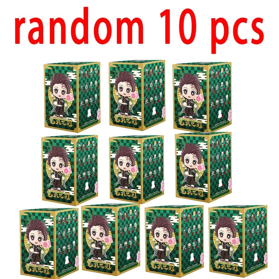 10CM Anime Demon Slayer Blind Box Figure Tanjiro Kamado Nezuko Cartoon PVC Model Desktop - Maxwell shop