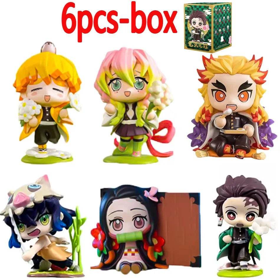 10CM Anime Demon Slayer Blind Box Figure Tanjiro Kamado Nezuko Cartoon PVC Model Desktop - Maxwell shop
