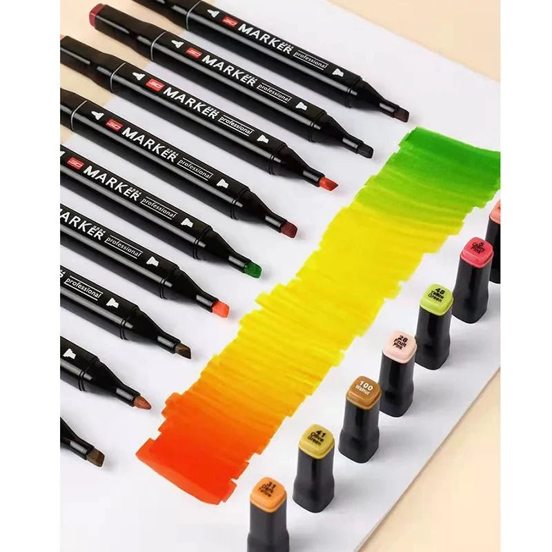 24 - 80 Colors Double Headed Oily Art Marker Pen Set for Draw Sketching - Maxwell shop