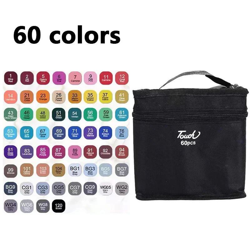 24 - 80 Colors Double Headed Oily Art Marker Pen Set for Draw Sketching - Maxwell shop