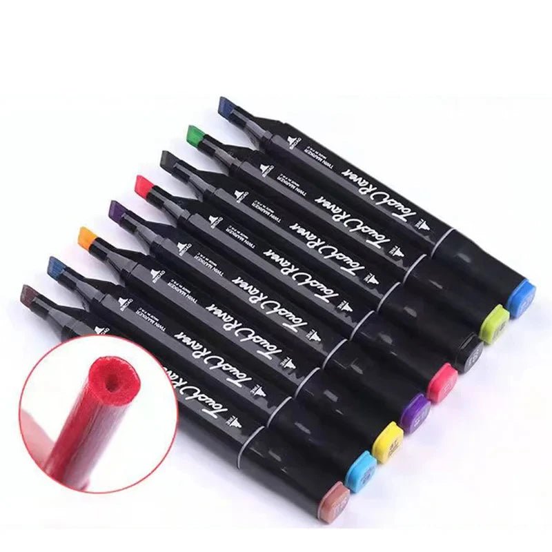 24 - 80 Colors Double Headed Oily Art Marker Pen Set for Draw Sketching - Maxwell shop
