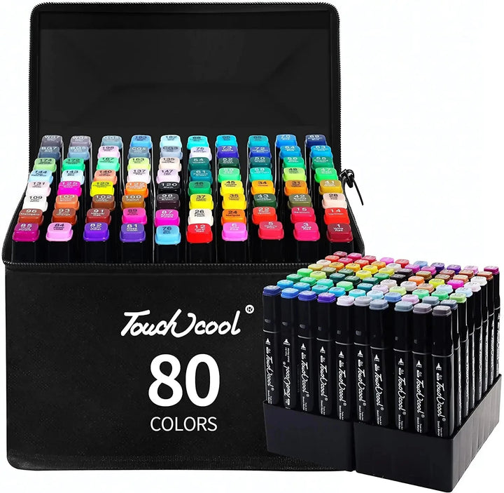 24 - 80 Colors Double Headed Oily Art Marker Pen Set for Draw Sketching - Maxwell shop