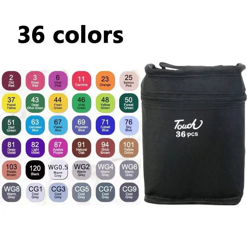 24 - 80 Colors Double Headed Oily Art Marker Pen Set for Draw Sketching - Maxwell shop