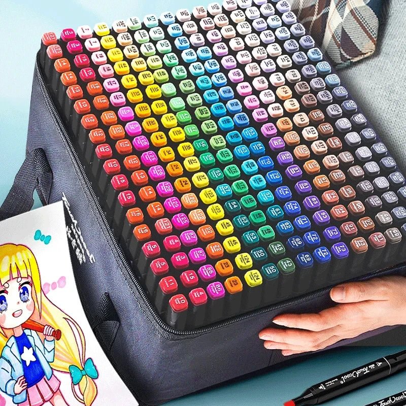 24 - 80 Colors Double Headed Oily Art Marker Pen Set for Draw Sketching - Maxwell shop