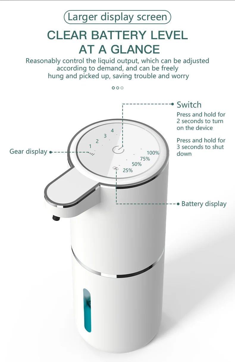 380ML Capacity Tabletop Or Wall-Mounted 4-Levels Adjustable Automatic Sensor Soap Dispenser - Maxwell shop
