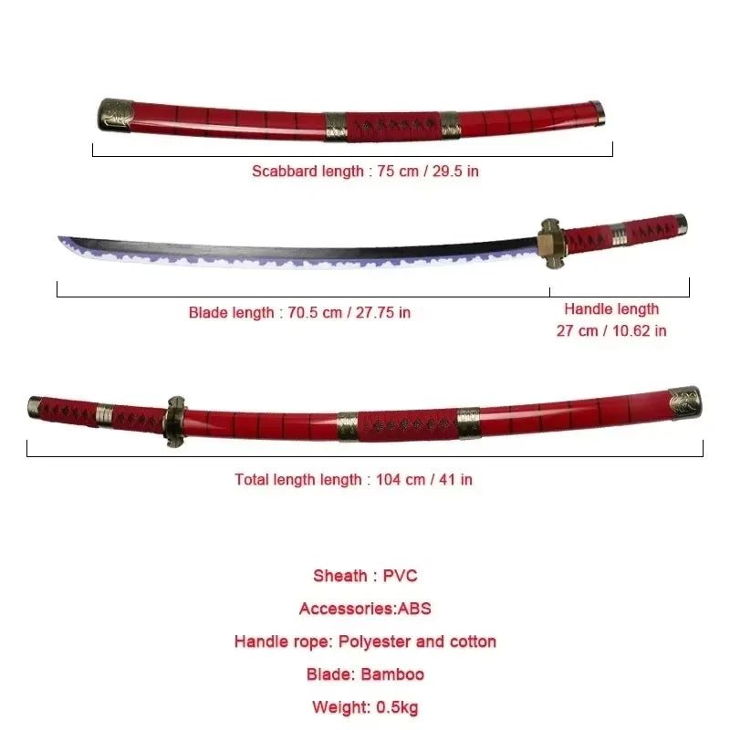 40inch Roronoa Zoro Katana word Anime One Piece Cosplay Real Size Japanese Katana - Maxwell shop