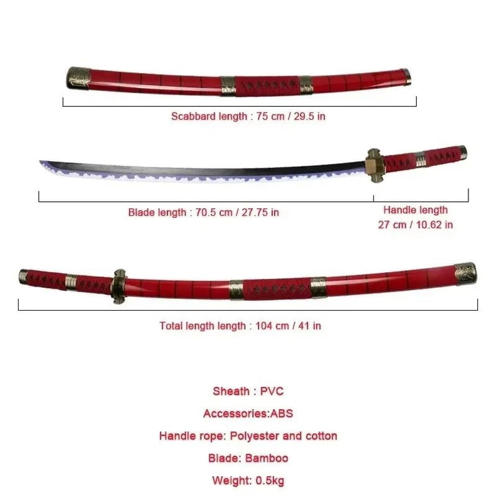 40inch Roronoa Zoro Katana word Anime One Piece Cosplay Real Size Japanese Katana - Maxwell shop