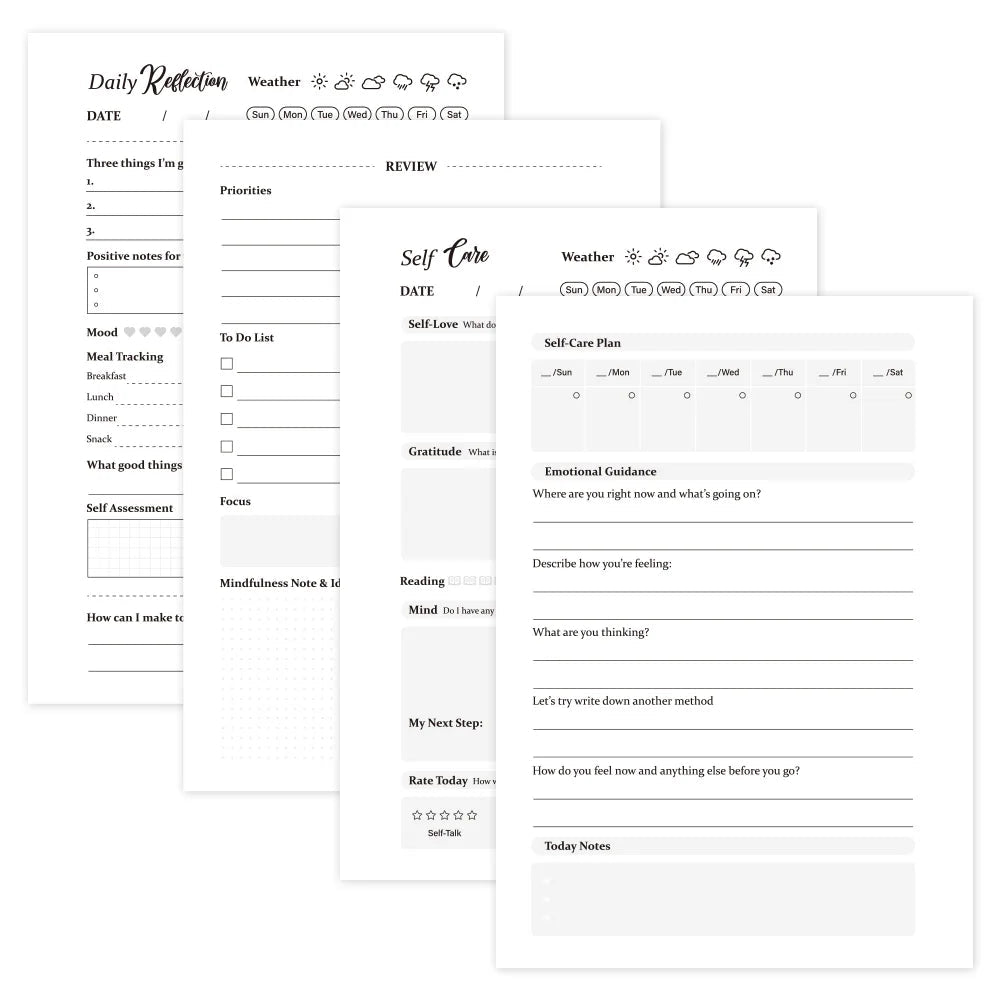 50 sheets A5 Daily Self Care Journal Undated Guide Daily Planner - Maxwell shop