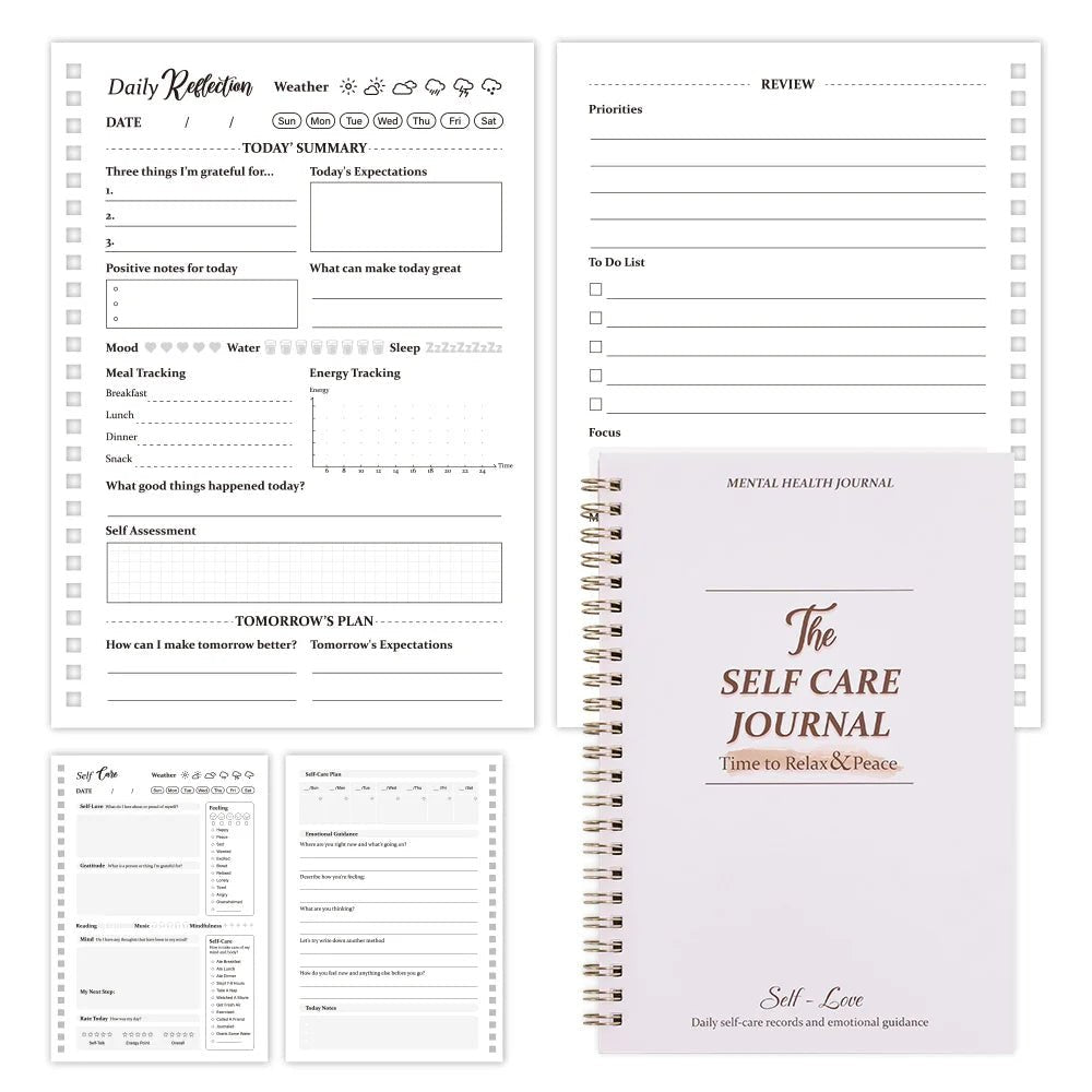 50 sheets A5 Daily Self Care Journal Undated Guide Daily Planner - Maxwell shop