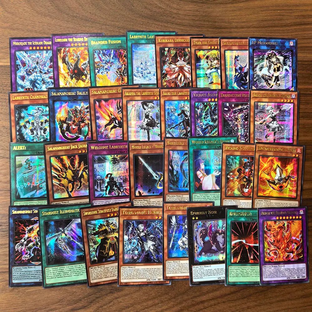 72Pcs YU GI OH Cards with Golden Letter Proxy Shiny Competive Structure Tyler Kurikara - Maxwell shop