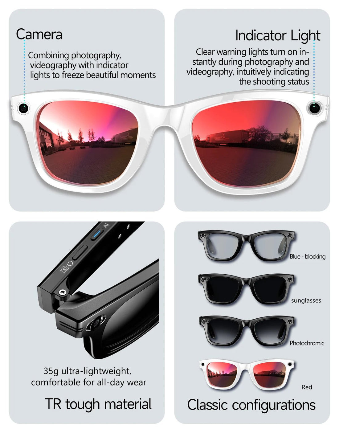 800W Camera AI Glasses Men Color-Changing Smart Translation Glasses smart Sunglasses - Maxwell shop