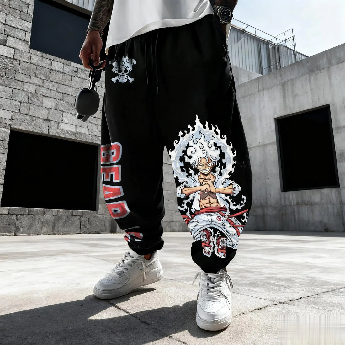 One Piece Luffy Ace Mens Sweatpants Gym Sports Pants Anime Print Loose - Maxwell shop
