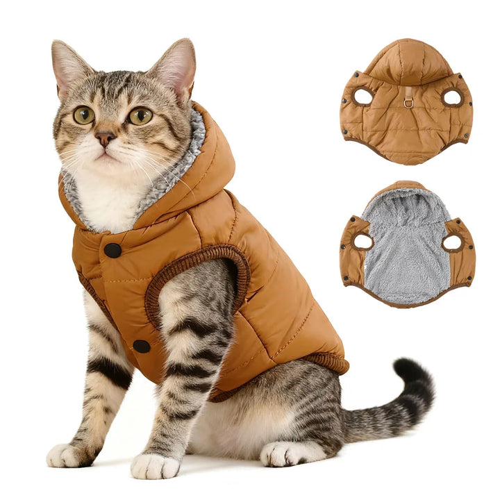 Warm Cats Hoodie Coat For Small Medium Cats Dog Winter Cozy Fleece Puppy Kitten - Maxwell shop