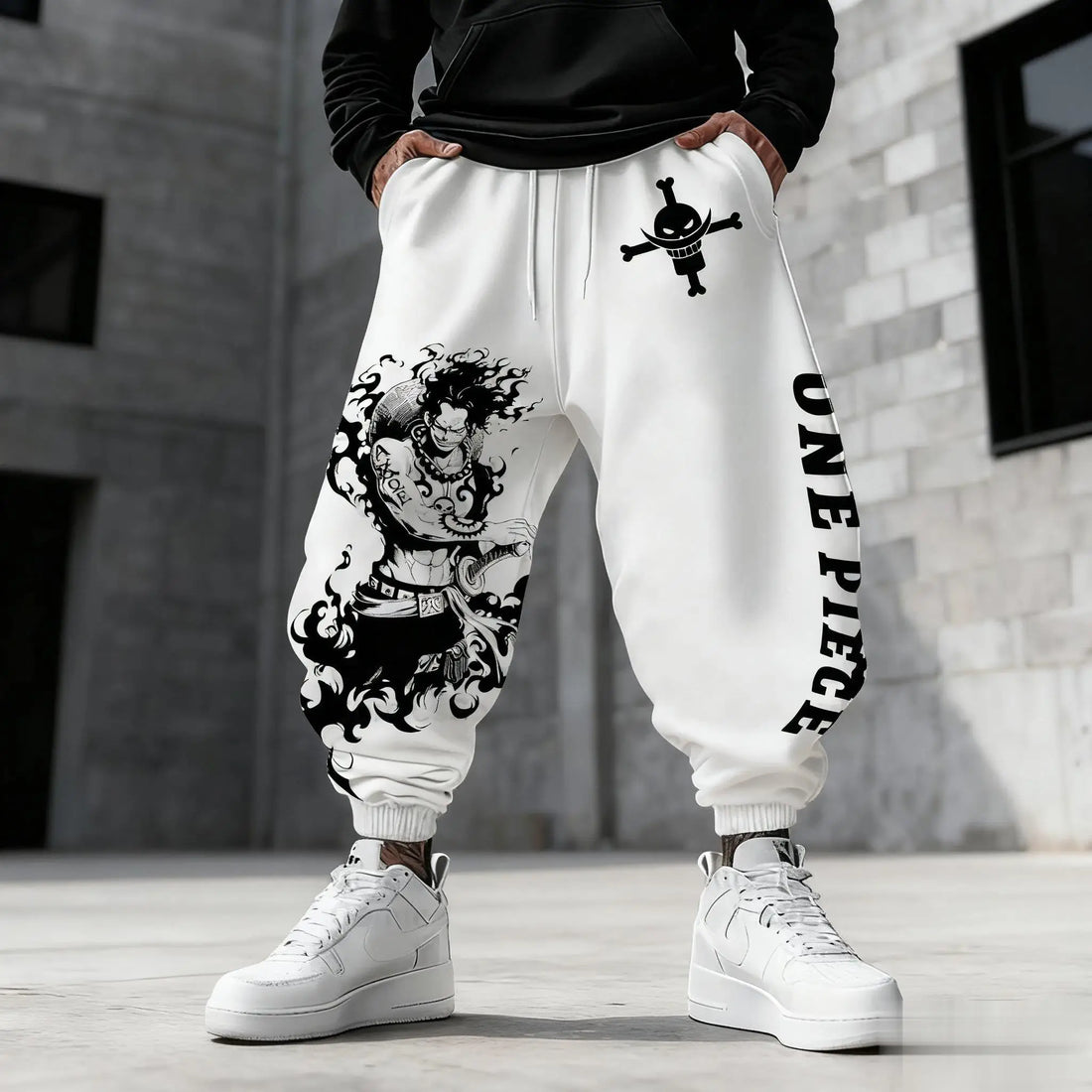 One Piece Luffy Ace Mens Sweatpants Gym Sports Pants Anime Print Loose - Maxwell shop