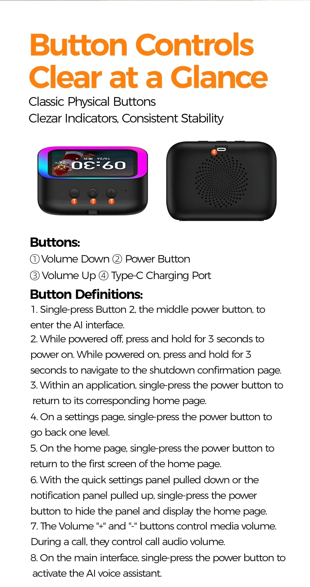 AI Bluetooth Speaker 5.4 AI voice assistant HD Touch Screen Display Electronic - Maxwell shop
