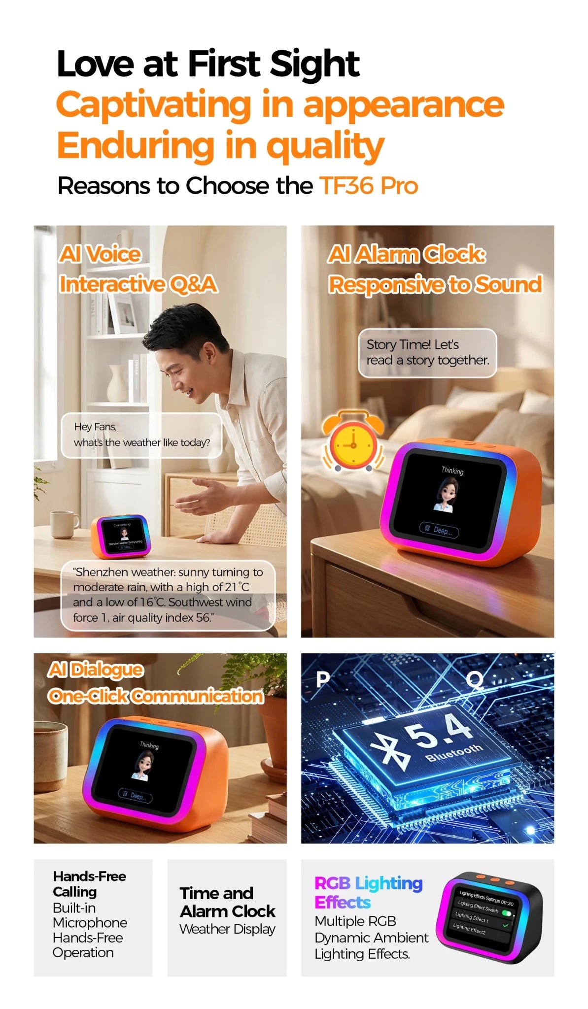 AI Bluetooth Speaker 5.4 AI voice assistant HD Touch Screen Display Electronic - Maxwell shop