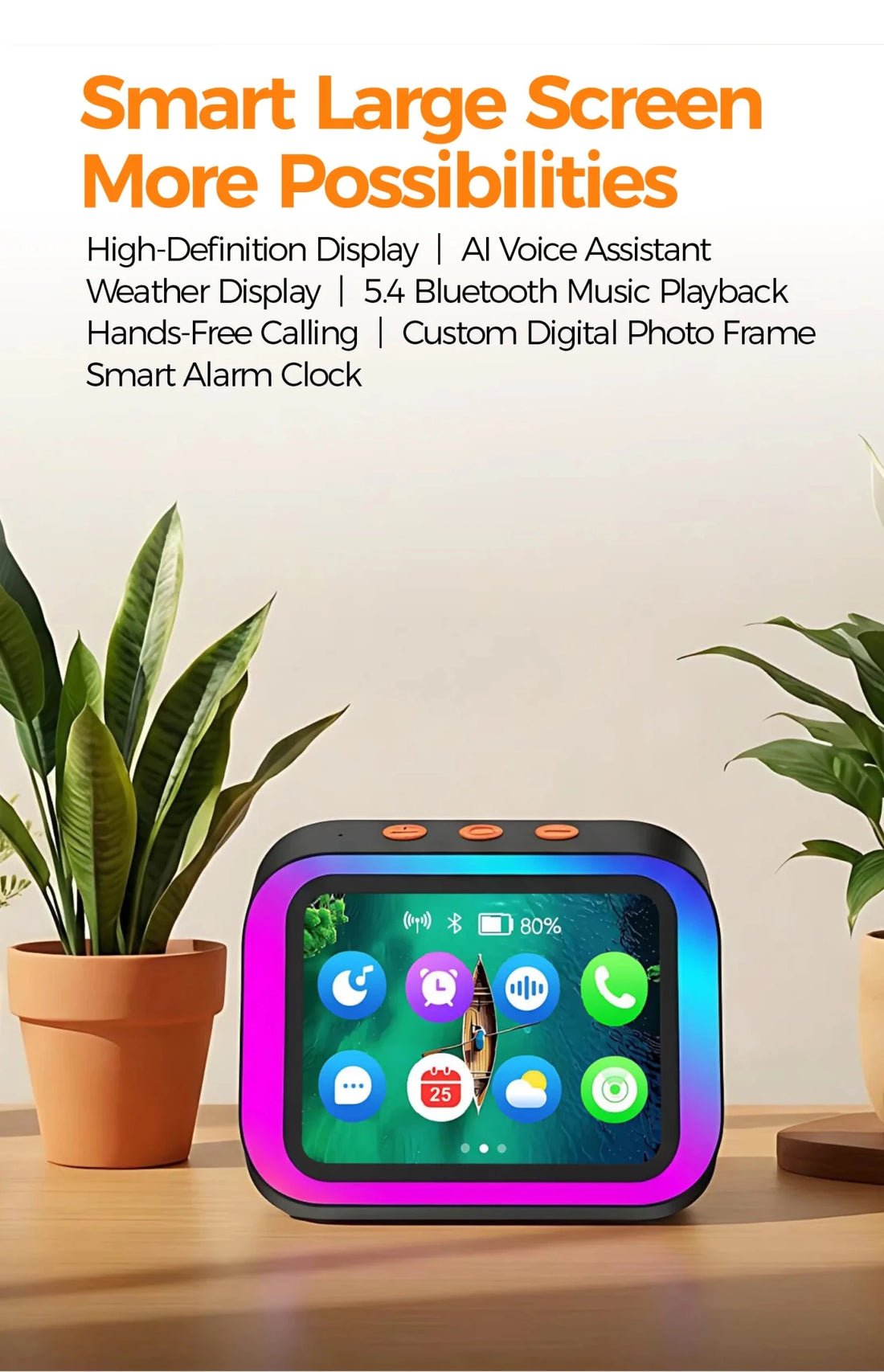 AI Bluetooth Speaker 5.4 AI voice assistant HD Touch Screen Display Electronic - Maxwell shop