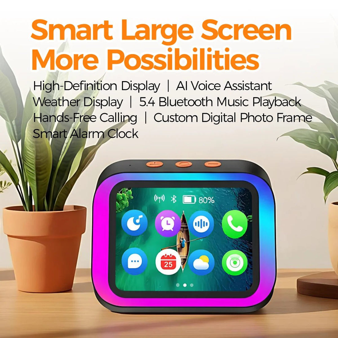 AI Bluetooth Speaker 5.4 AI voice assistant HD Touch Screen Display Electronic - Maxwell shop