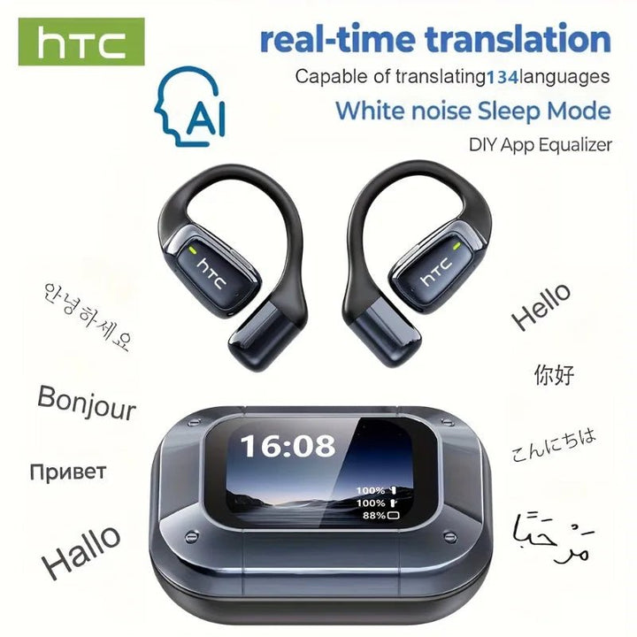 【AI Translator Earbuds】HTC NE25 Bluetooth Earphones LCD Touch Screen Sport Wireless - Maxwell shop