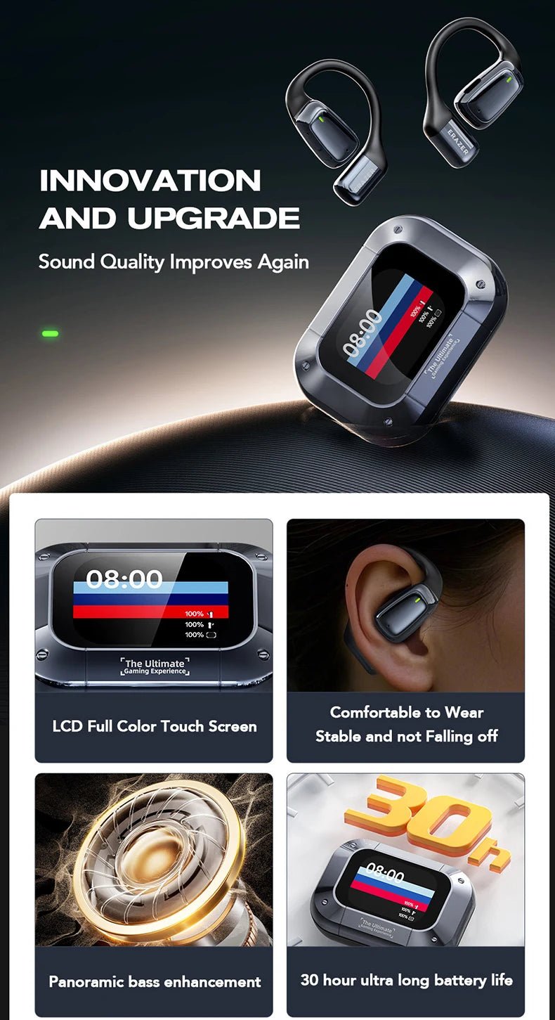 【AI Translator Earbuds】HTC NE25 Bluetooth Earphones LCD Touch Screen Sport Wireless - Maxwell shop