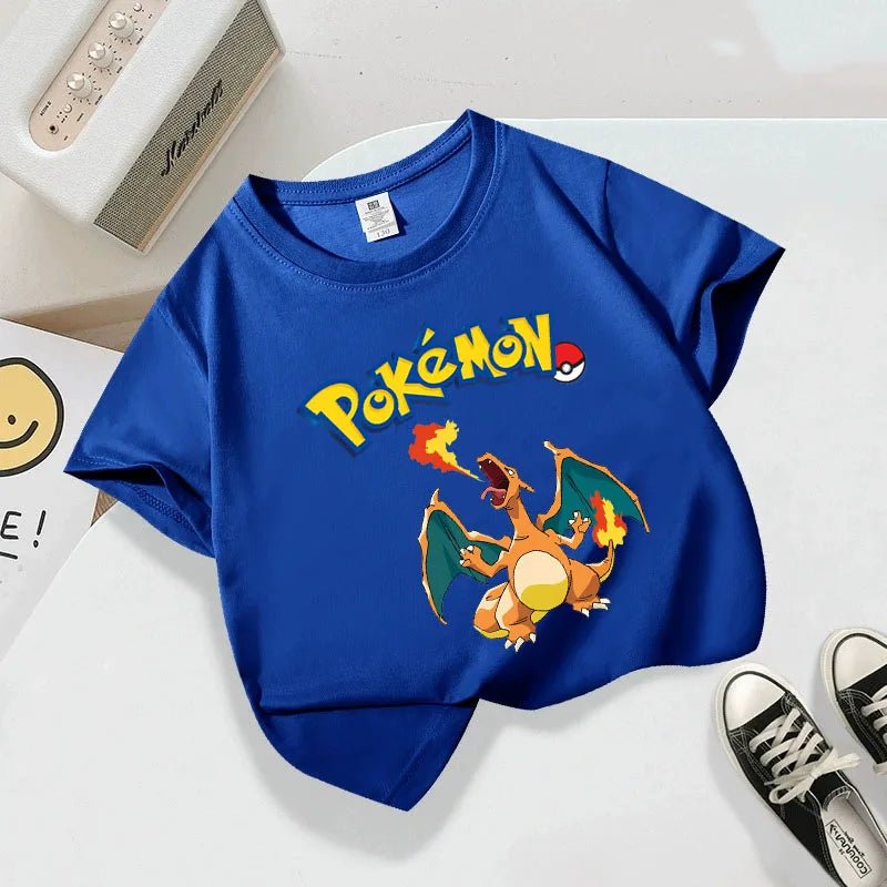 Anime Clothing Summer Short Sleeve T-shirt PPokemons Cotton Clothes Casual Tees - Maxwell shop