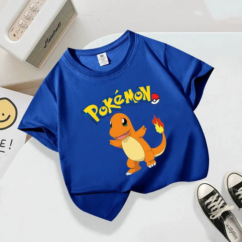 Anime Clothing Summer Short Sleeve T-shirt PPokemons Cotton Clothes Casual Tees - Maxwell shop