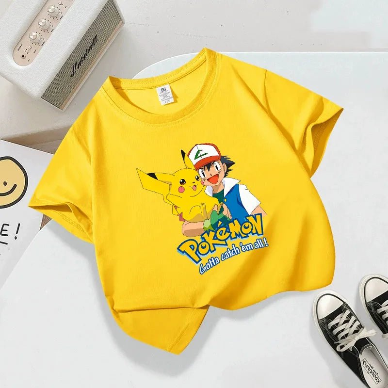Anime Clothing Summer Short Sleeve T-shirt PPokemons Cotton Clothes Casual Tees - Maxwell shop