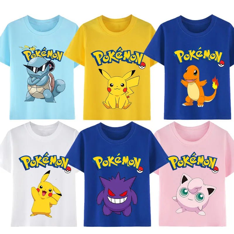 Anime Clothing Summer Short Sleeve T-shirt PPokemons Cotton Clothes Casual Tees - Maxwell shop