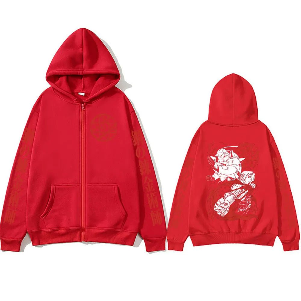 Anime Fullmetal Alchemist Edward Elric Alphonse Elric Zipper Hoodies - Maxwell shop