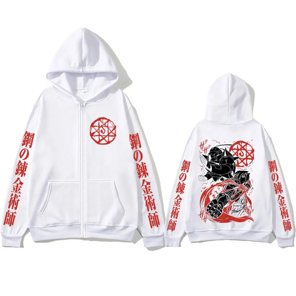 Anime Fullmetal Alchemist Edward Elric Alphonse Elric Zipper Hoodies - Maxwell shop