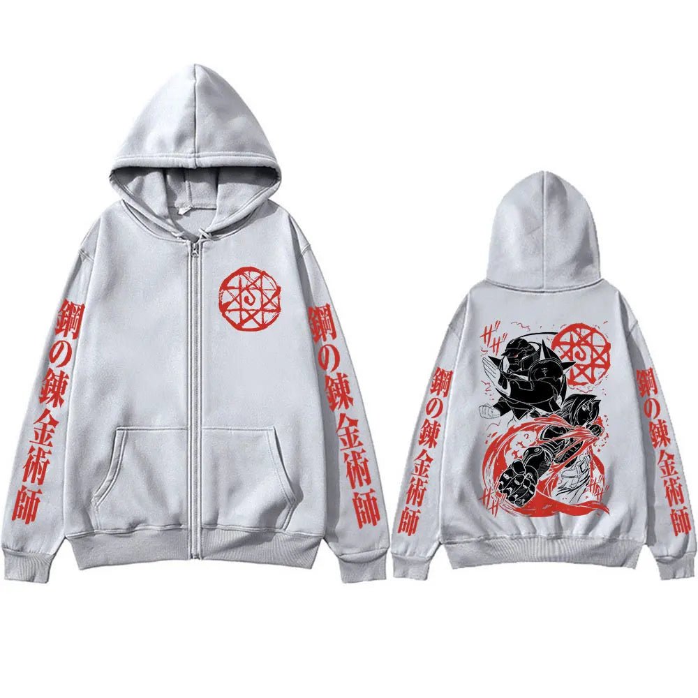 Anime Fullmetal Alchemist Edward Elric Alphonse Elric Zipper Hoodies - Maxwell shop