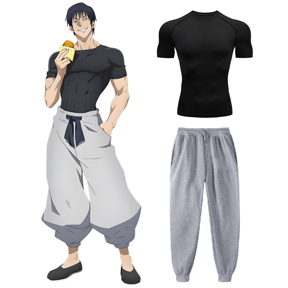 Anime Jujutsu Kaisen Toji Compression Shirt Set Casual Performance Set Men's - Maxwell shop