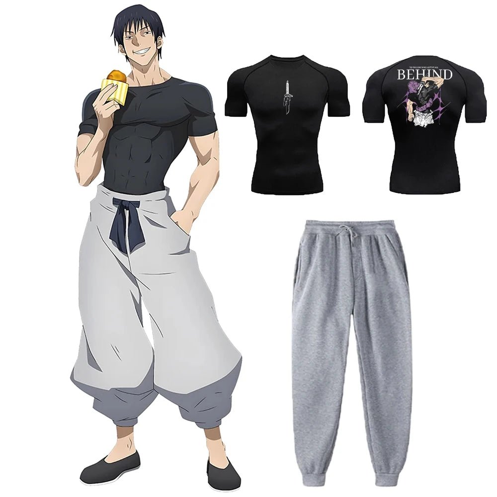 Anime Jujutsu Kaisen Toji Compression Shirt Set Casual Performance Set Men's - Maxwell shop