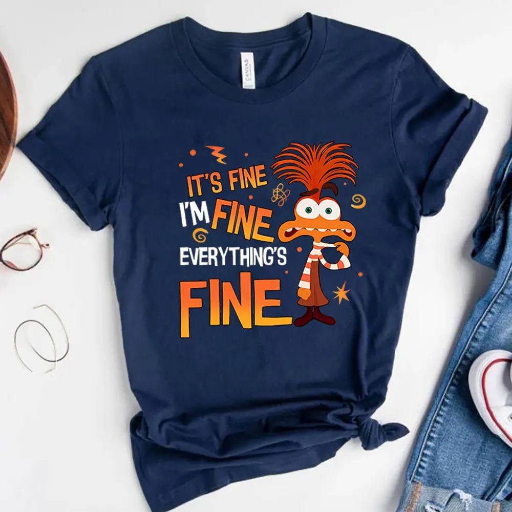 Anxiety Shirt Inside Out 2 T-Shirt Everything Is Fine Anxiety Inside Out Emotions Shirts - Maxwell shop