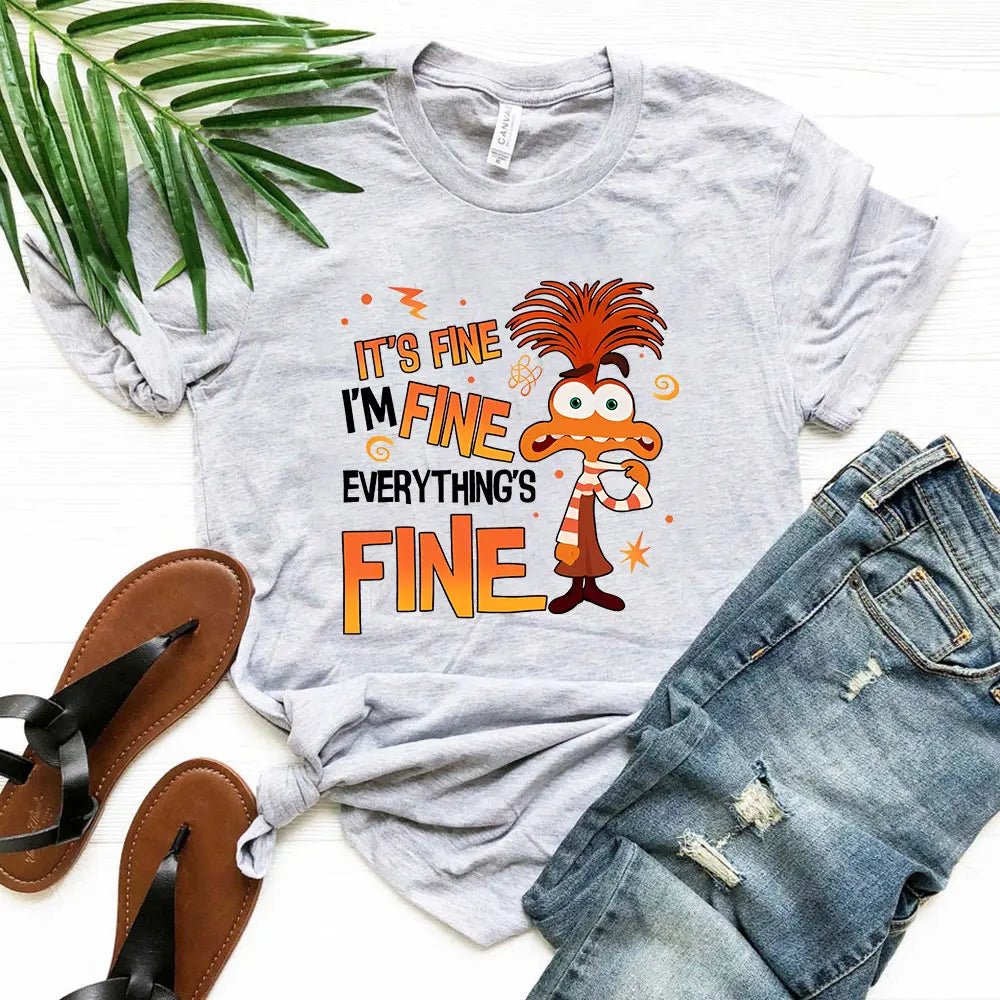 Anxiety Shirt Inside Out 2 T-Shirt Everything Is Fine Anxiety Inside Out Emotions Shirts - Maxwell shop