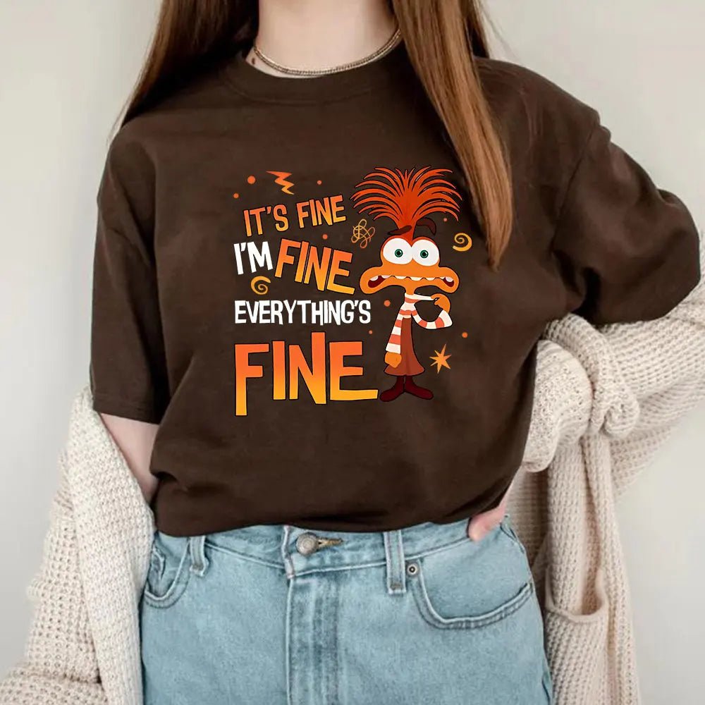 Anxiety Shirt Inside Out 2 T-Shirt Everything Is Fine Anxiety Inside Out Emotions Shirts - Maxwell shop