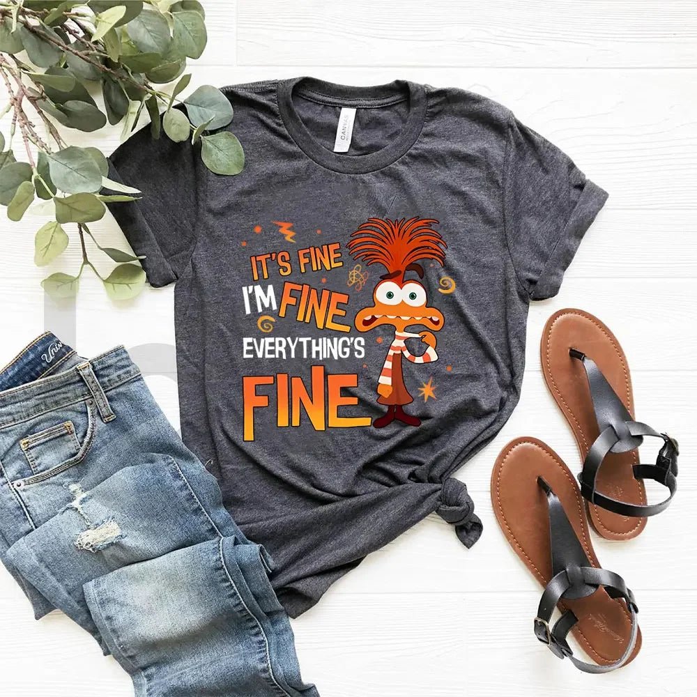 Anxiety Shirt Inside Out 2 T-Shirt Everything Is Fine Anxiety Inside Out Emotions Shirts - Maxwell shop