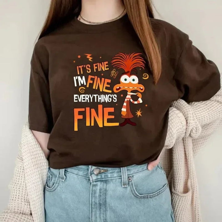 Anxiety Shirt Inside Out 2 T-Shirt Everything Is Fine Anxiety Inside Out Emotions Shirts - Maxwell shop