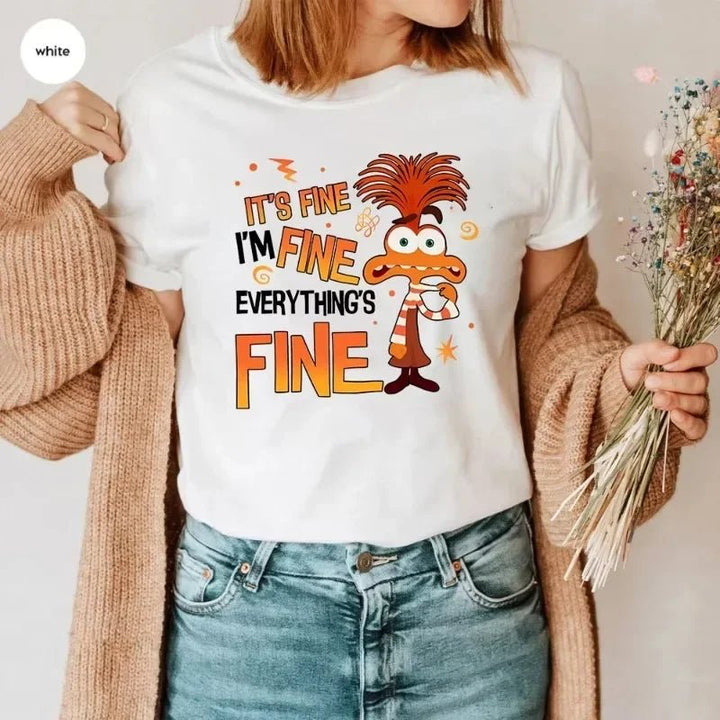 Anxiety Shirt Inside Out 2 T-Shirt Everything Is Fine Anxiety Inside Out Emotions Shirts - Maxwell shop