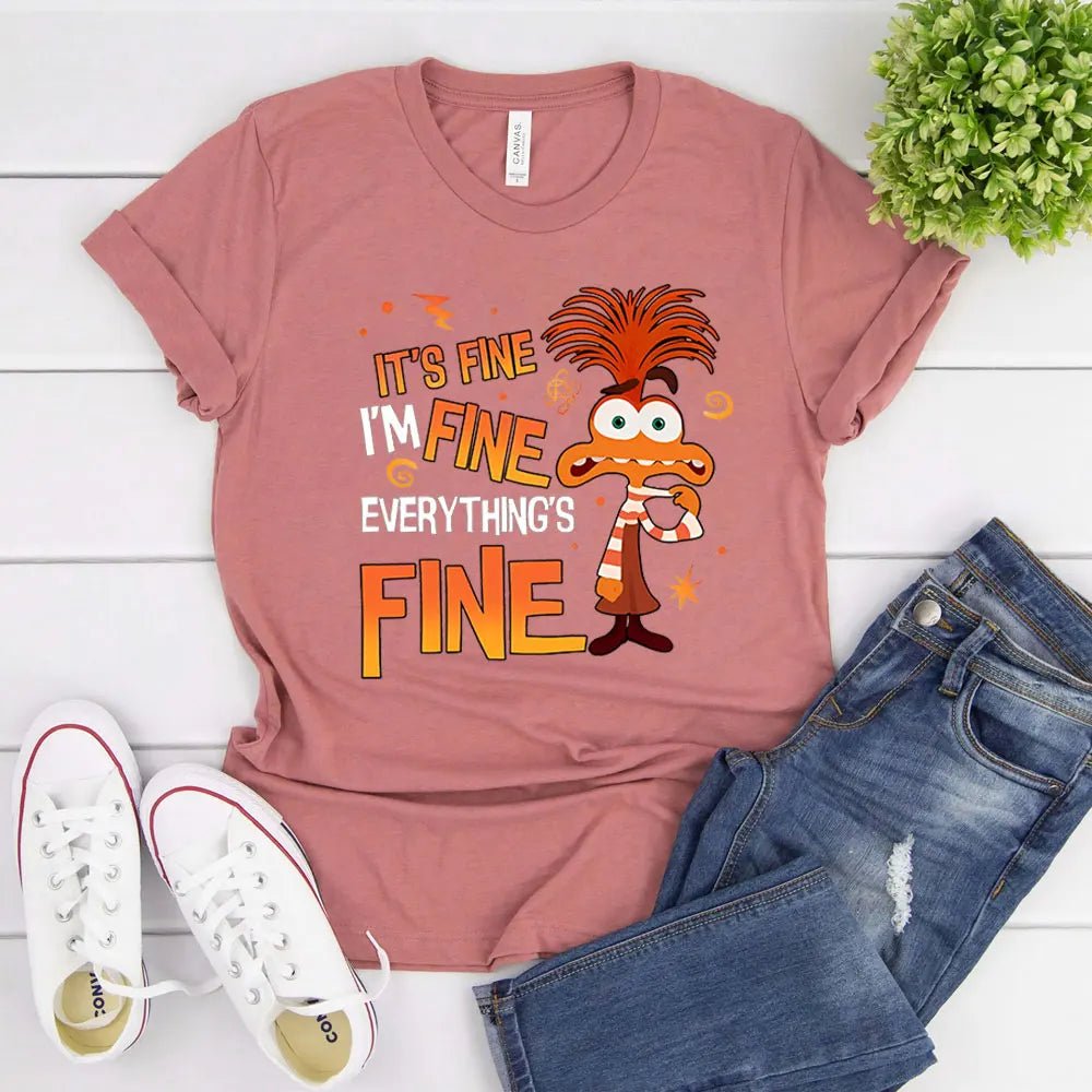 Anxiety Shirt Inside Out 2 T-Shirt Everything Is Fine Anxiety Inside Out Emotions Shirts - Maxwell shop