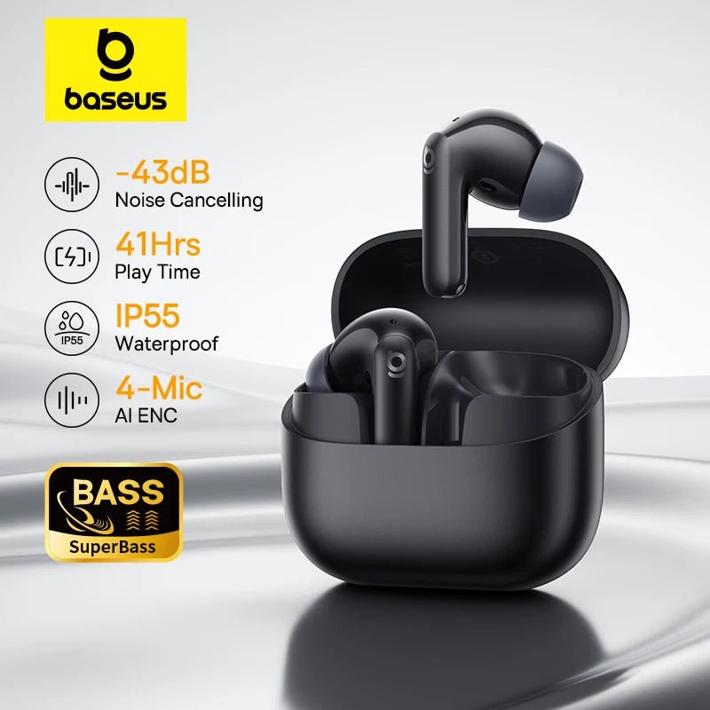Baseus Bass EP10 NC -43dB Noise Cancelling ANC True Wireless Earbuds Bluetooth 6.0 - Maxwell shop