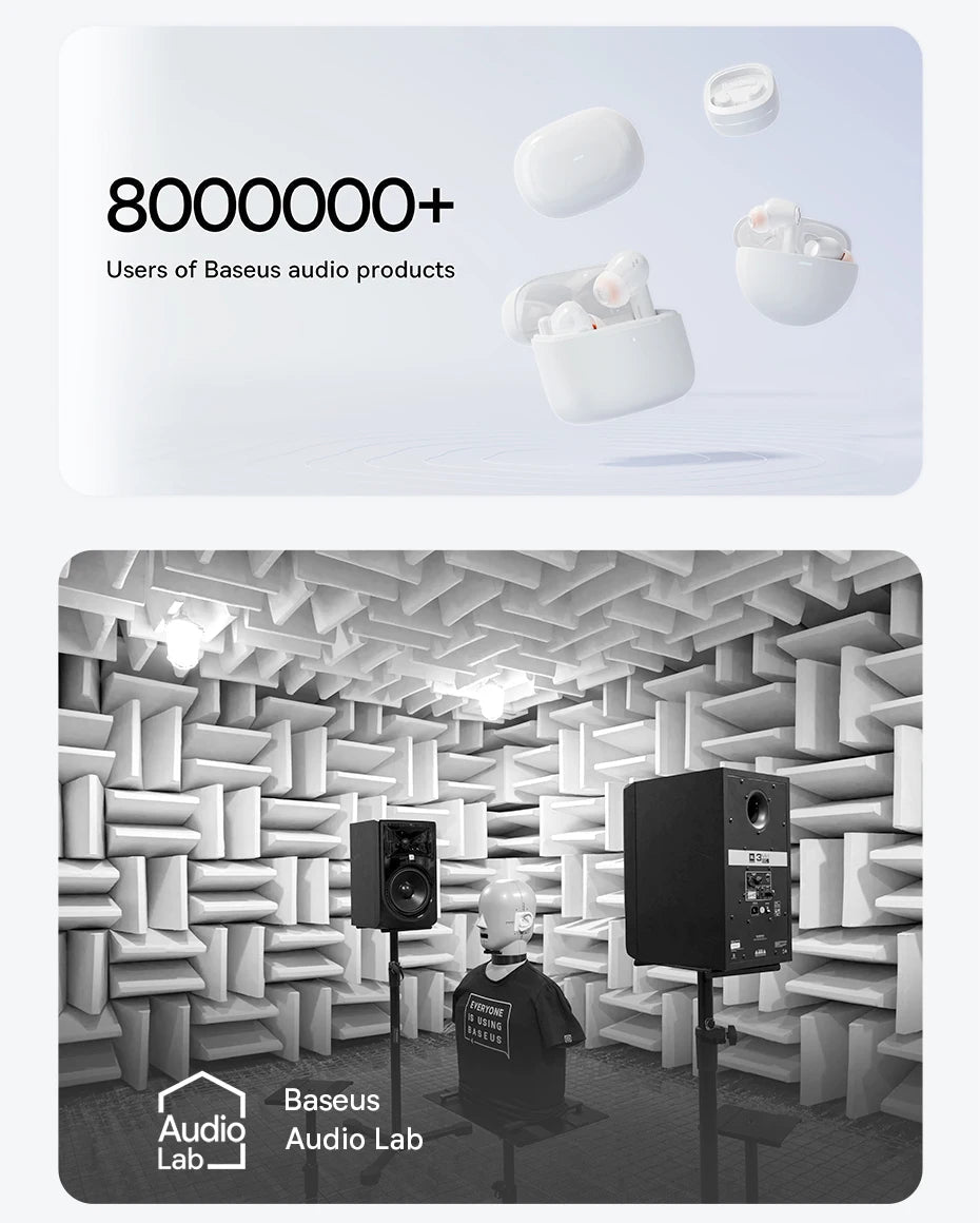 Baseus Bass EP10 NC -43dB Noise Cancelling ANC True Wireless Earbuds Bluetooth 6.0 - Maxwell shop