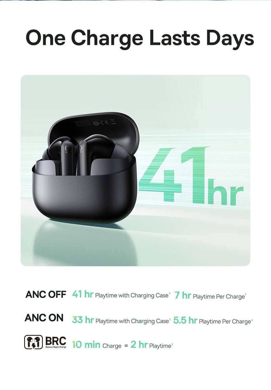 Baseus Bass EP10 NC -43dB Noise Cancelling ANC True Wireless Earbuds Bluetooth 6.0 - Maxwell shop