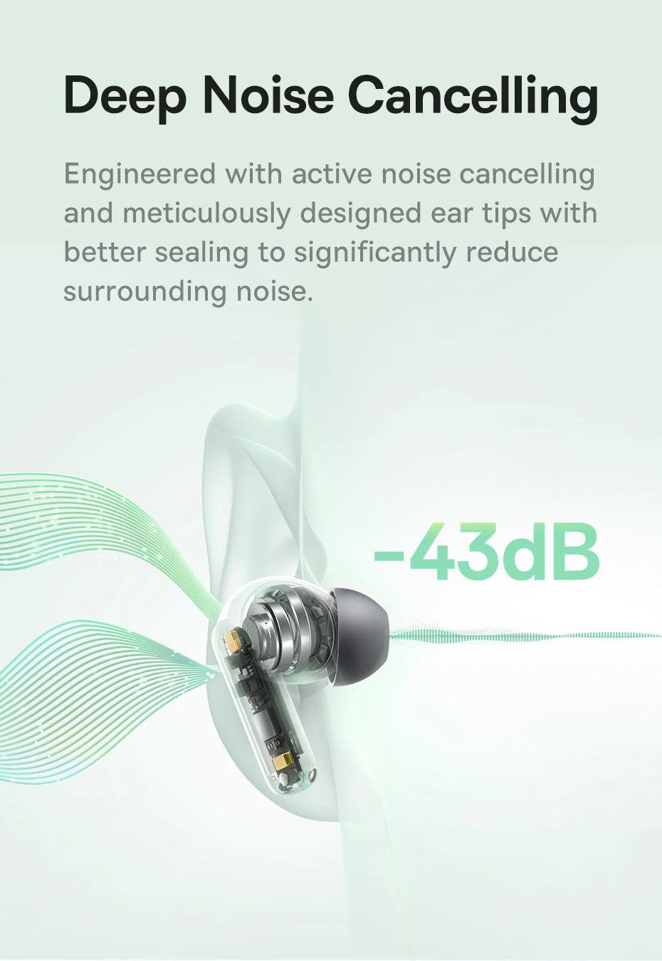 Baseus Bass EP10 NC -43dB Noise Cancelling ANC True Wireless Earbuds Bluetooth 6.0 - Maxwell shop