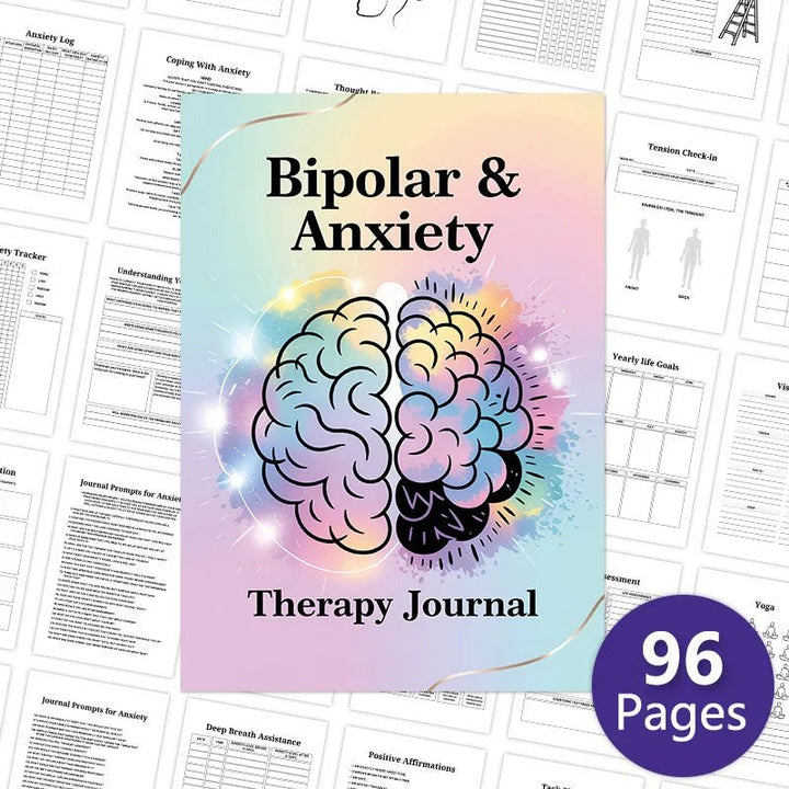Bipolar &Anxiety, Bipolar Disorder, BD Psychological Therapy, Journal Planners Notebook - Maxwell shop